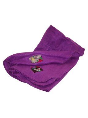 Embroidered Blanket Purple 48" x 66" Fleece Wine Bottles Signs 4 Corners